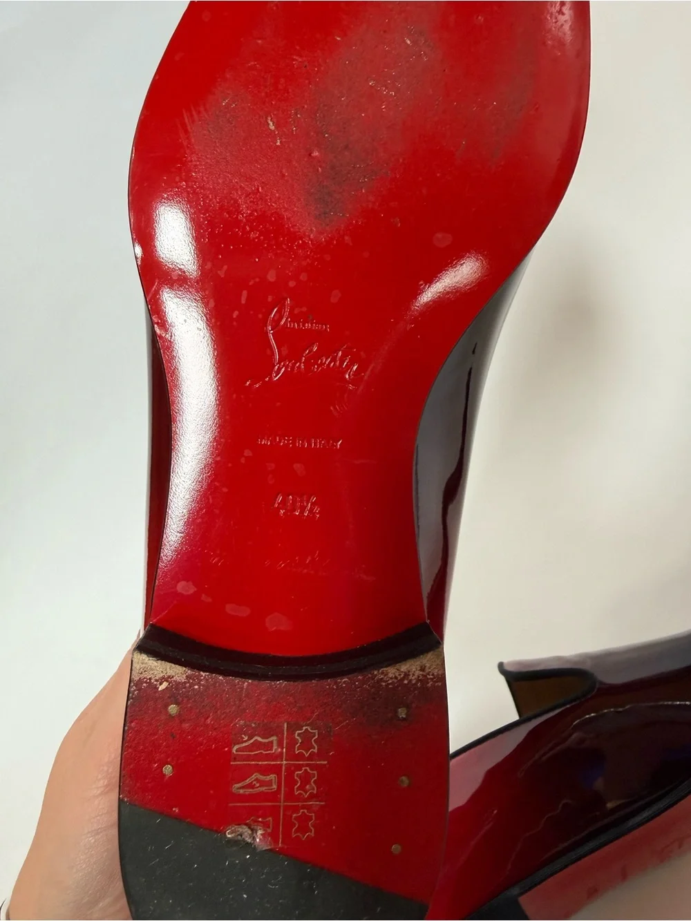 Christian Louboutin Men's Two-Tone ombré Patent Leather Loafers in Red and Black